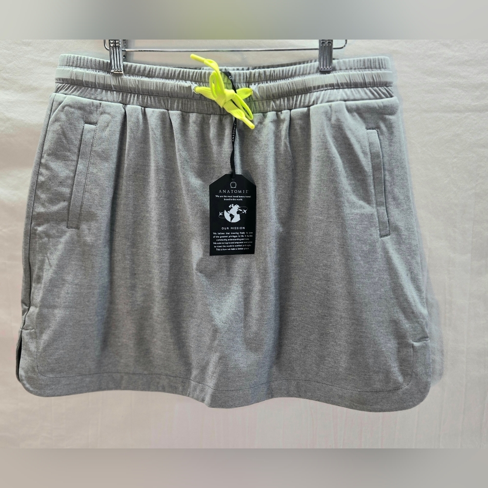 Anatomie Women's XL Gray Myra Pull On Skort Skirt Pockets Drawstring New
